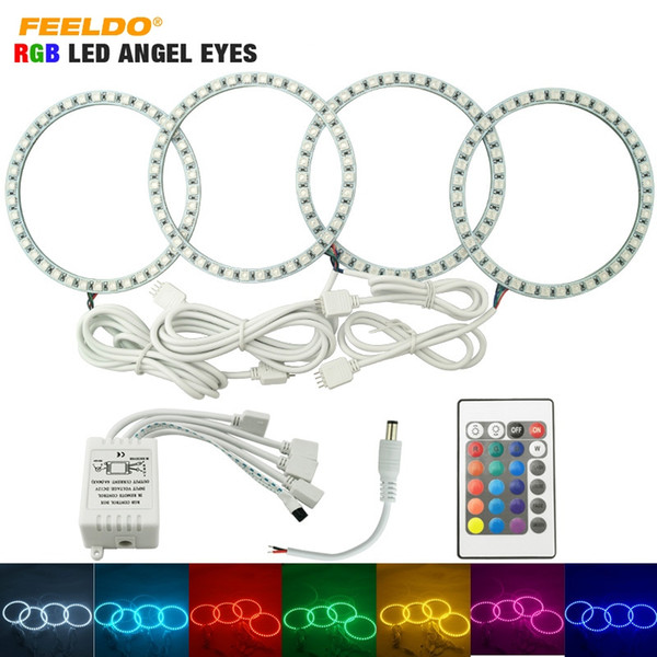 FEELDO Car RGB 5050SMD LED Flash Angel Eyes Halo Ring Light for BMW E30/E32/E34 DRL Headlight #4409