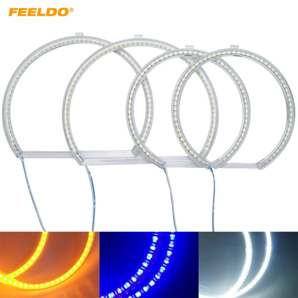 FEELDO 4pcs/Set Car LED Halo Rings Angel Eyes DRL Head Lamp For BMW E53[X5(99-04) #4757