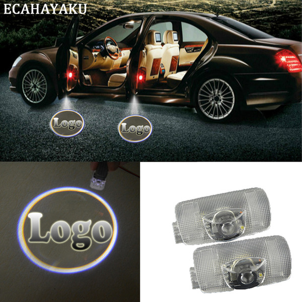 ECAHAYAKU 2Pcs Ghost Shadow Light Welcome Lamp Logo Laser Projector Car LED Door Warning Light For Audi BMW Toyota Mercedes-Benz