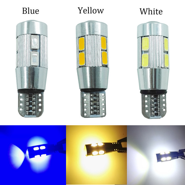 ECAHAYAKU 2PCS Car Styling Auto LED T10 Canbus 194 W5W 10 SMD 5630 LED Light Bulb No Error Parking T10 Car Side Light