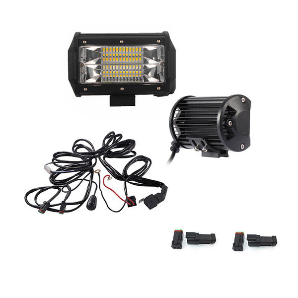 5INCH 72W LED WORK LIGHT BAR FLOOD BEAM LED BAR LIGHT 12V 24V FOR CAR TRUCK SUV BOAT ATV 4X4 4WD TRAILER OFFRORD