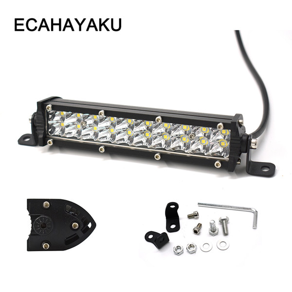 ECAHAYAKU 2pcs 60W Led work Light Bar 7 inch Off-road Led Bar spotlight for Tractor Truck jeep Boat 4WD 4x4 ATV driving lamp