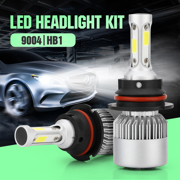 1 Pair S2 Auto Car H4 H11 H7 H1 9005 9006 LED Headlights 72W 6500K 8000LM COB Auto Led Headlamp Bulbs 12v 24v