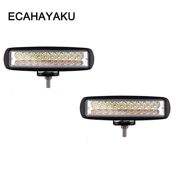 ECAHAYAKU 2pcs 6 Inch 60w LED Work Light Bar Car Lamp 12v 24v Driving Fog Lights Off-road 4x4 Truck Boat 4WD ATV Motorcycle