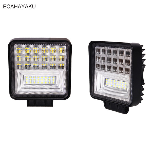 ECAHAYAKU 2Pcs 126W 6000K White 4inch Offroad Led Work Light 12V for Off Road 4x4 Heavy-duty Truck Boat Jeep Hummer ATV Fog Lamp