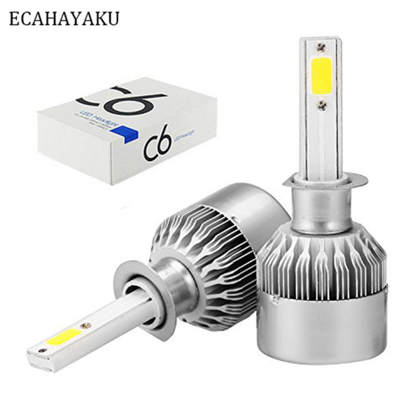 2piece C6 Auto Car H4 H11 H7 H13 9004 9005 9006 LED Headlights 72W 6000K 7600LM COB Auto Led Headlamp 12v 24v