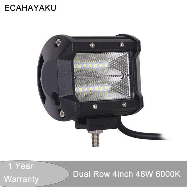 4Inch Flood beam Car Led Working Lights 12V for Off Road SUV ATV 4x4 Boat Car Driving light 48W LED Work Light Bar