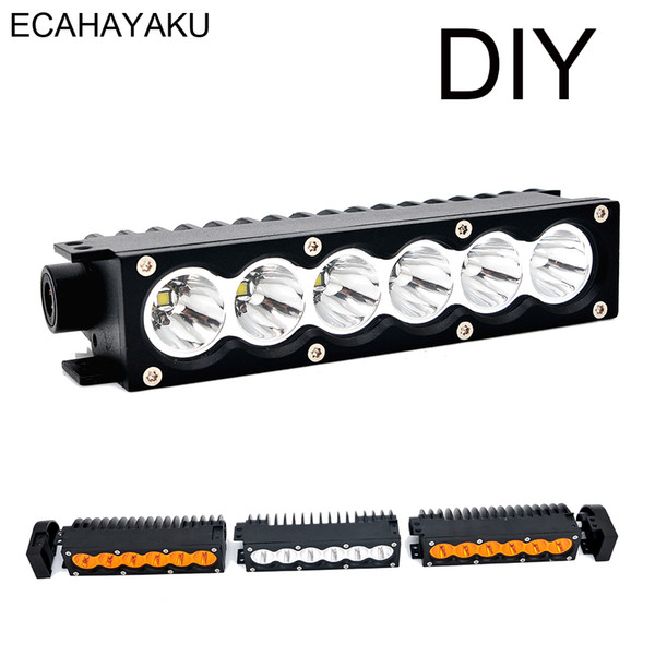 ECAHAYAKU Brightness New Car LED Light Bar for Trucks 4WD with Modular DIY System White Amber 30W 7inch DIY Any Length You Want