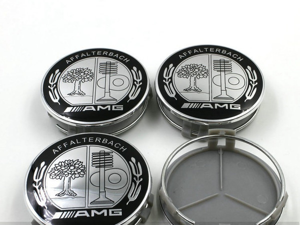 4pcs/lot 75MM For Be n z AMG AFFLTERBACH /GLS/GLC/GLA/GL/GLK/ML Auto Wheel Cover Car Wheel Emblem Label Car Wheel Hub Cap