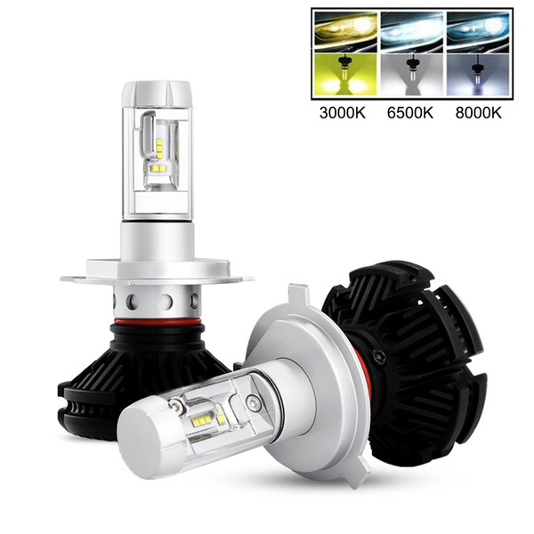 COOLEEON X3 LED Car Headlamp 55W 9005 9006 H1 H4 H7 H8 H11 Auto Headlight Bulbs 6500K White with Philips ZES Chips