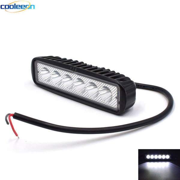 Cooleeon 18W Car Light Automobile Auxiliary Overhaul Work Lamp SUV Car Top Spotlight Motorcycle Headlight 2000LM 12V 24V Auto Vehicle Bulb