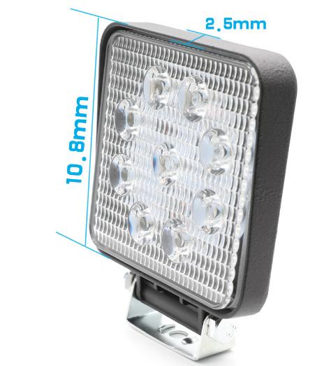 4 Inch LED Working White Light Square Lamp Highlight 27W 12V 24V LED Working Lamp Off-road SUV Excavator Engineering Lamp 20PCS