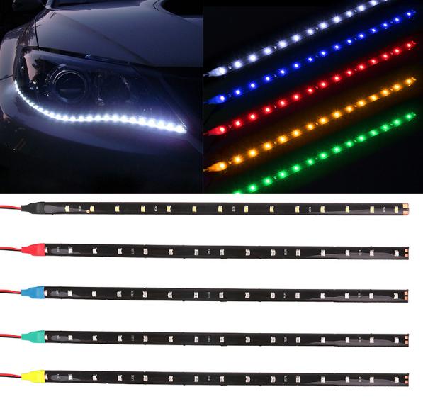 30*1CM LED Soft Light Strip 12V 15SMD Light Belt Car Decorative Lamp LED Patch Lamp Belt Hard Plate Soft Light Bar Drip Waterproof