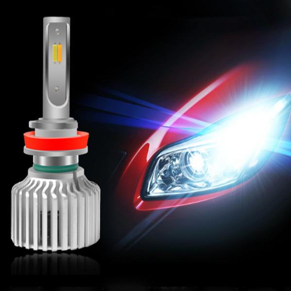 Car LED Headlights 3 Color Temperature 3000K 4300K 6000K Three Color Temperature Headlights High Beam Near Light Low Beam Fog Lamp Head Lamp