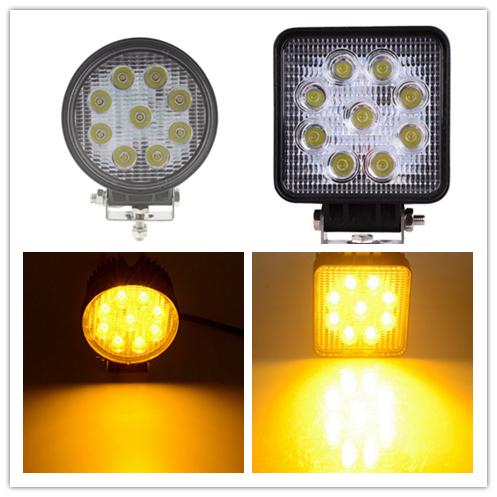 LED Working Yellow Light Engineering Flood Lamp Car Truck Off-road Vehicle Motorcycle Tractor Truck Trailer SUV JEEP Bus Fog-proof 20PCS