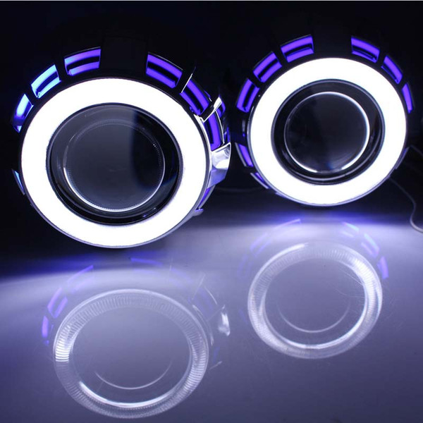 car projector Lens Headlight hid lens H4 H7 h1 2.8 inch angel eye Angel Eyes BI-Xenon HID Projector Lens Kit red blue white yellow