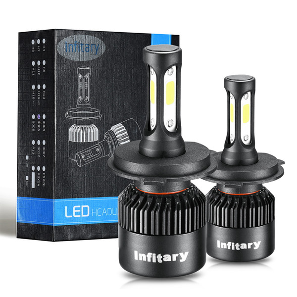 2Pcs Infitary Car Headllight H7 LED Bulb H4 H1 H3 H11 HB3 9005 9007 72W 8000LM 6500K 12V/24V Auto Headlamp Lamps Black