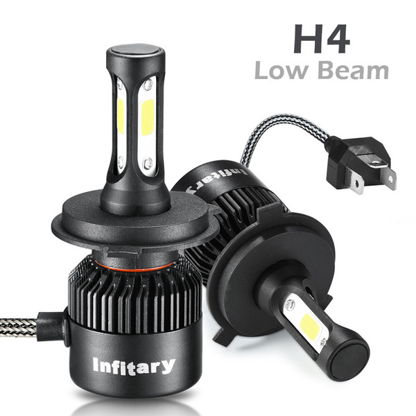 2Pcs Infitary H4 LED Car Headllight H4 9003 HB2 Hi-Lo beam Light 72W 8000LM 6500K 12V/24V Auto Headlamp Lamps