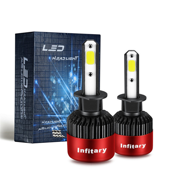 2Pcs Infitary Car Headllight H7 LED H4 H1 H3 H11 HB3 9005 9007 72W 8000LM 6500K 12V/24V Auto Headlamp Lamps RED