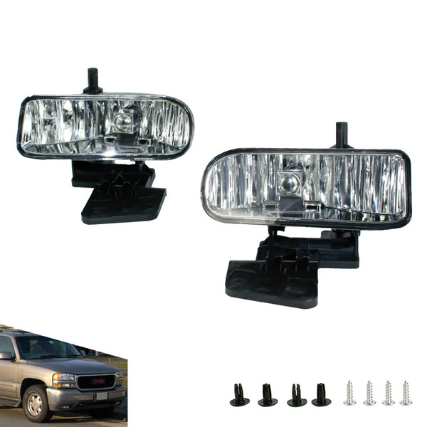 CNSPEED Fog light for GMC SUBURBAN YUKON 2000-2004 SIERRA 1999-2002 clear/smoke Lens Bumper Fog Lights Driving Lamps