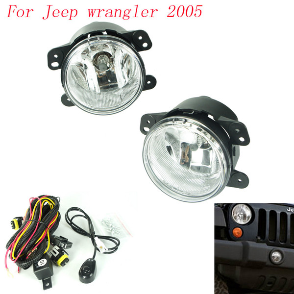 CNSPEED Fog light for Jeep wrangler 2005 fog lamps Clear Lens Bumper Fog Lights Driving Lamps Daytime Running light