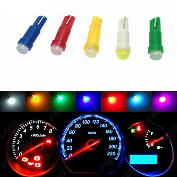 T5 LED COB SMD W1.2W Lamp Car Interior Dashboard Gauge Instrument DC 12V 6000K White Green Red Blue Yellow 3000K