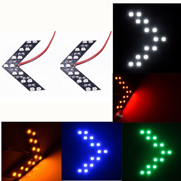 Car led 14SMD Led Arrow Panel Car Rear View Mirror Indicative light Turn Signal Light Car LED Rearview Mirror Light 2 color