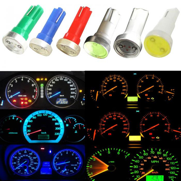 T5 COB 74 W1.2W 1W LED Car Dashboard Warning Indicator Instrument Lights Indicator Lights DC 12V