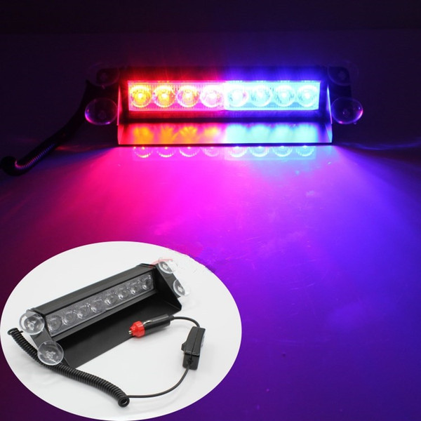 8 LED High Power Strobe Lights with Suction Cups & Fireman Flashing Emergency Car Truck Light 8 LED Car Strobe Warning Tow Dash Light