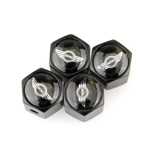 Locking Black MINI Anti-Theft Dust Cap Tire valve caps With Car Logo Badges Emblems Black MINI With Retail Box SZYX-001