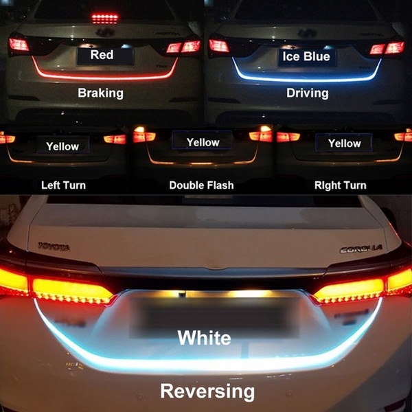 Car LED Strip Lighting Rear Trunk Tail Light Dynamic Streamer Brake Turn Signal Reverse Leds Warning Light Signal Lamp