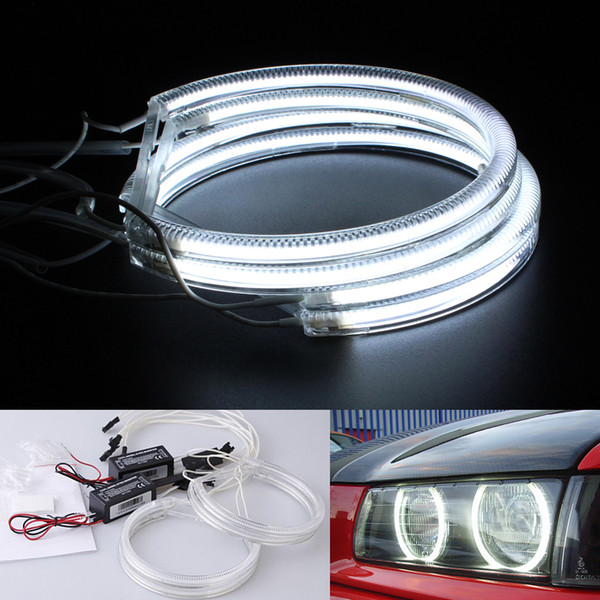 Super Bright 131mm White Halo Rings for BMW E36 E38 E39 E46 CCFL Angel Eyes Kit with 4 ccfl angel rings and 2 ccfl inverter