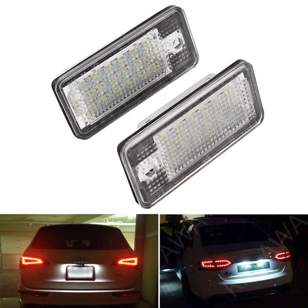 2PCS High Quality Led Number Plate Light Car License Plate Lamp for A3 Cabriolet A4 S4 A6 C6 RS4 Avant Quattro RS6 Plus A8 Q7