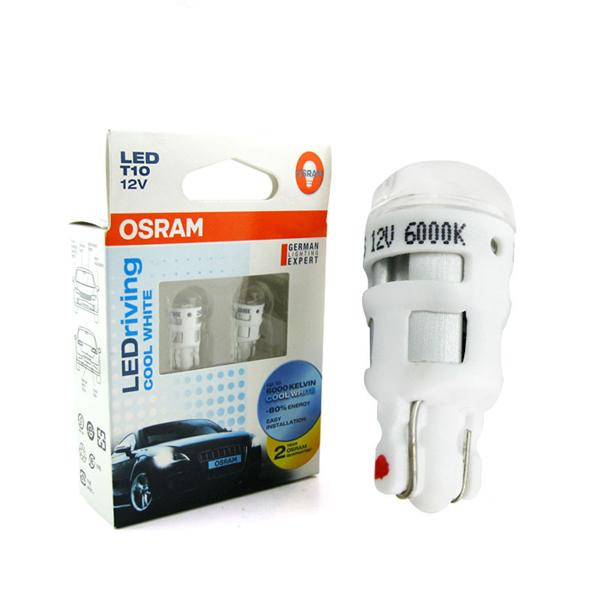 OSRAM T10 W5W 2880CW 6000K LED Cool White Car Side Marker Lamps Turn Signal Light Bulbs Licence Plate Light For Toyota Honda