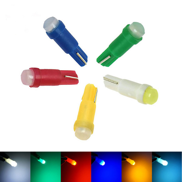 Car Interior T5 Led 1 SMD Bulbs Ceramic Dashboard Gauge Instrument Light Car Auto Side Wedge Lamp DC 12V 6-Colors