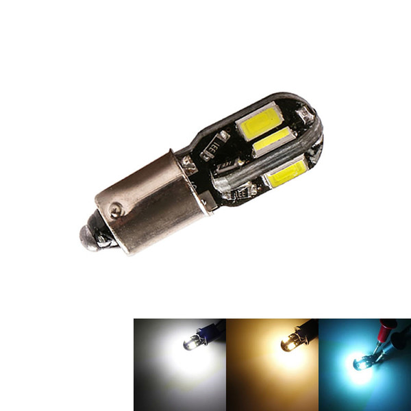 BA9S T4W BAX9S H6W Lights 5730 8 SMD LED Car Side Maker Lamp Reading Bulbs DC 12V Warm White Ice blue White