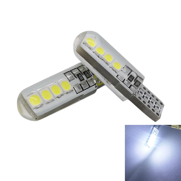 T10 W5W Silicone Shell 8 SMD 3030 LED Car bulb 192 168 Silica gel Wedge Auto Parking Bulb Signal Lamp 12V White