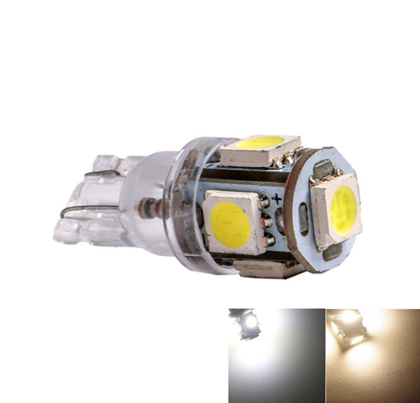 T10 194 168 5 SMD 5050 LED Car Indicator Light Interior Bulbs Instrument Light Wedge Door Lamp 24V Warm / White