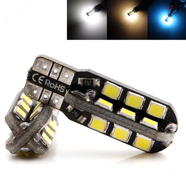 T10 W5W 147 Car Wedge LED Light 24 SMD 2835 Door Instrument Side Bulb Tail Lamp DC 12V White/Warm White/IceBlue