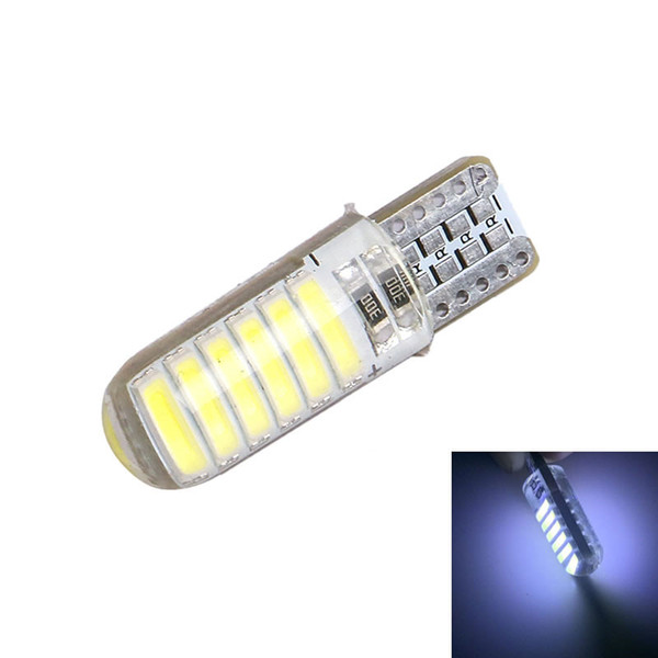 T10 W5W LED Light 194 12 SMD Reading Dome Bulb Silicone Case 7020 Car Side Wedge Lamp White Car Styling 12V