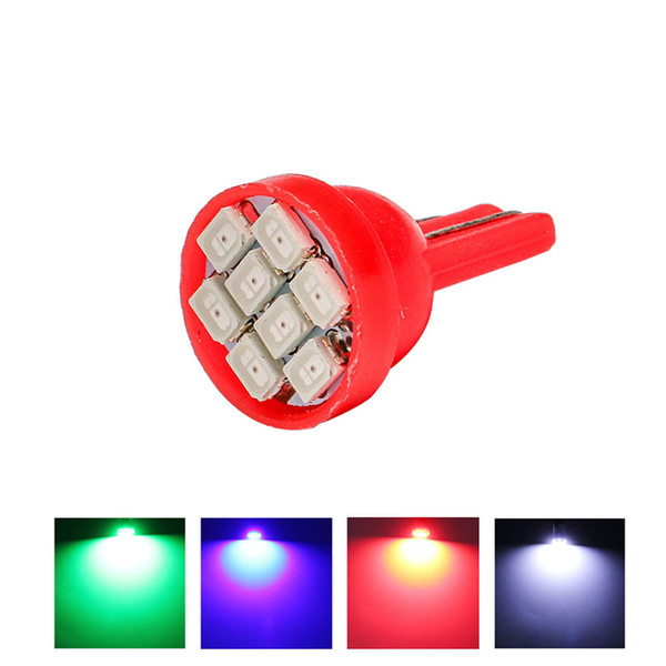 T10 8 SMD 1206 3020 Car Led Bulbs 194 168 W5W Auto Wedge Reading Dome License Plate Lamp DC 12V Clearance Lights 4-Colors