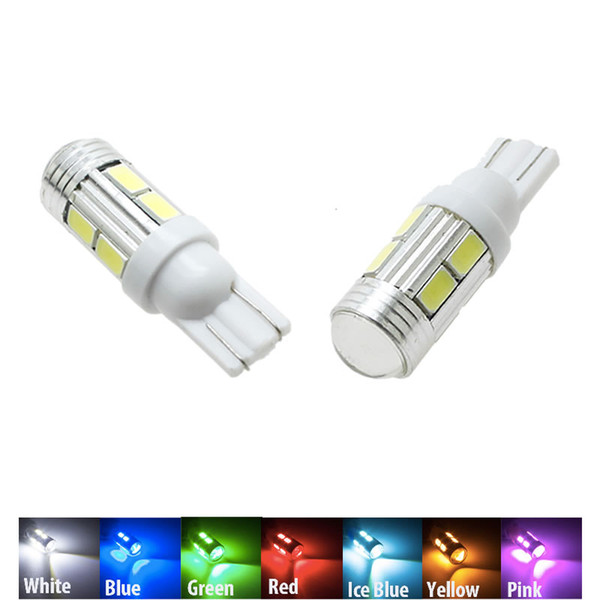 T10 W5W 5730 10 SMD LED Auto Car License Plate Bulb Side Lamp Clearance Lights Car Styling 7-Colors