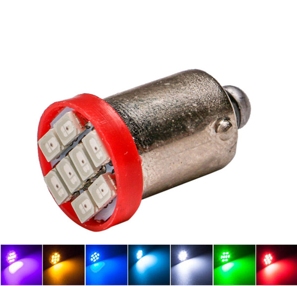 T4W BA9S 8 SMD 1206 LED Auto Interior Light 3020 Wedge Reading Dome Trunk Lamps Car Side Marker Bulbs Seven Colors DC 12V