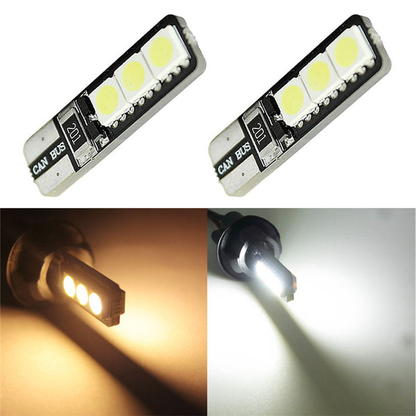 T10 LED 194 168 W5W 6 SMD 5050 Canbus No Error Car Interior Bulbs Light Parking Clearance Lamp 12V DC White/Warm White