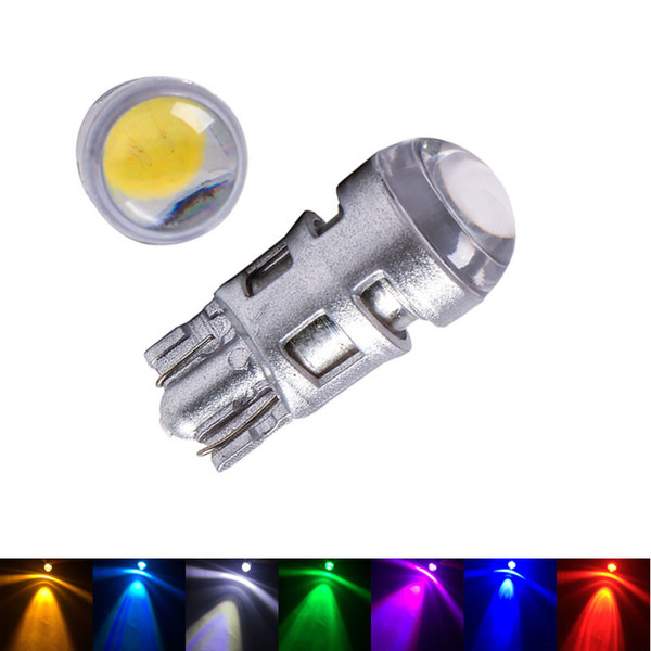 T10 W5W Wedge LED Bulbs 1 SMD 3030 194 168 Reading License plate Lamp Car Door Interior Lights 12V 7-Colors