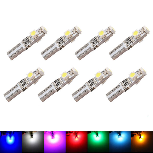 T5 3 Led SMD 3528 Wedge Car Auto LED Light License Plate Bulb Gauge Lamp Instrument Light 7 Colors 12V DC