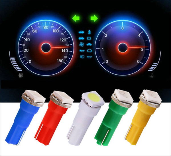 Car Interior LED Light T5 74 1 SMD 5050 Dashboard Gauge Bulbs Instrument Lamp 6-Colors DC 12V