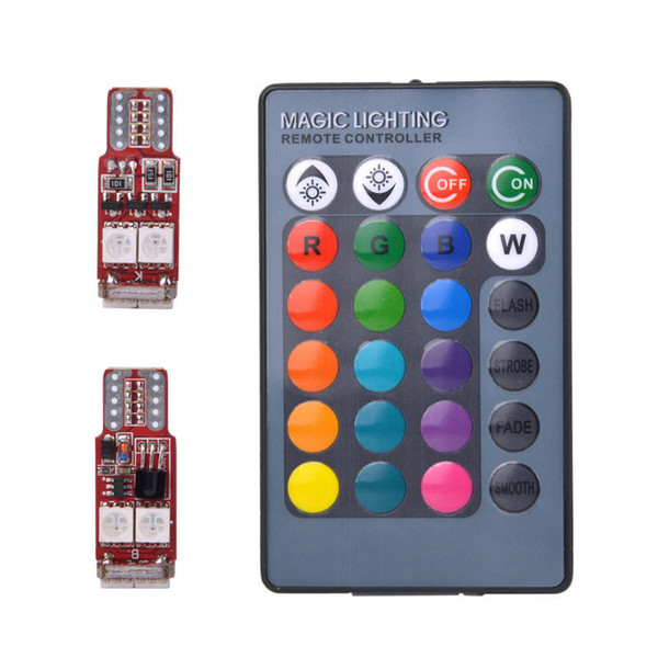 T10 W5W 5050 6 SMD 194 Car RGB LED Colorful Auto Lamp of Infrared Ray Remote Control Universal Interior Bulb