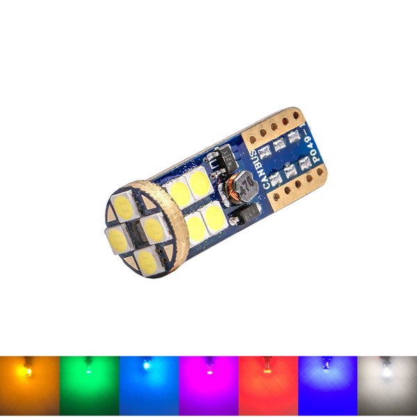 T10 W5W 12 SMD 3030 LED Car Clearance Light Marker Lamp CANBUS ERROR FREE Auto Wedge Tail Side Bulb 7-Colors 12V DC