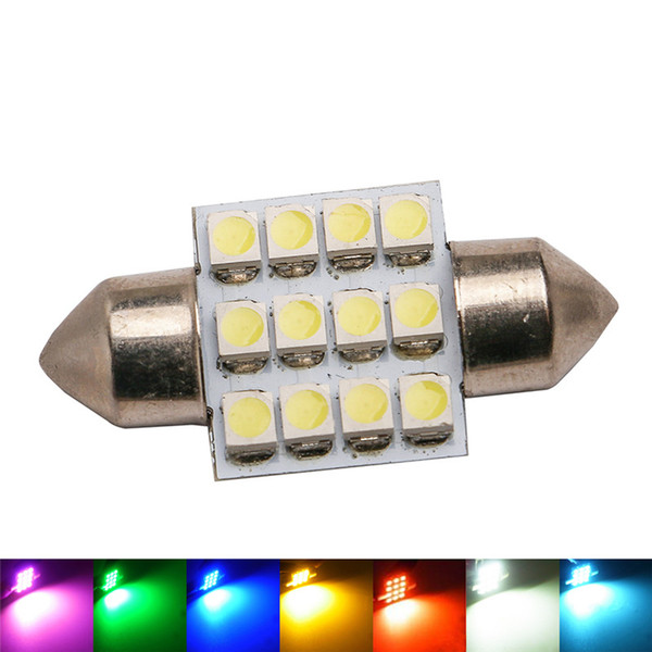 Festoon 31MM Led 12 3528 SMD Dome Interior Light 12V Car Bulbs Map Lamp 7-colors